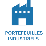 Icône d'entrepôt en bleu